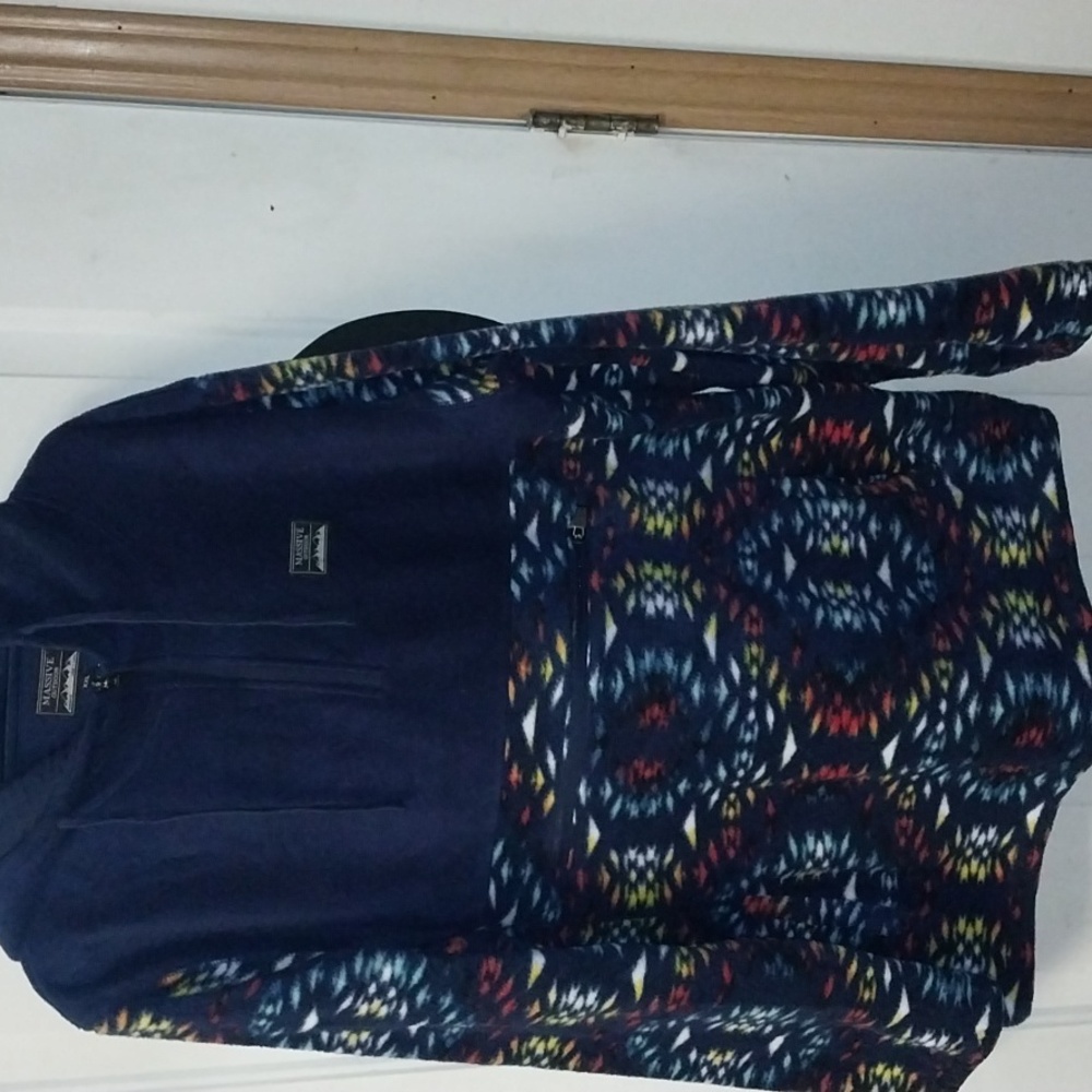 Massive Outdoors Retro Aztec Tribal 1/4 Zip Fleece XXL Men's Blue Hoodie